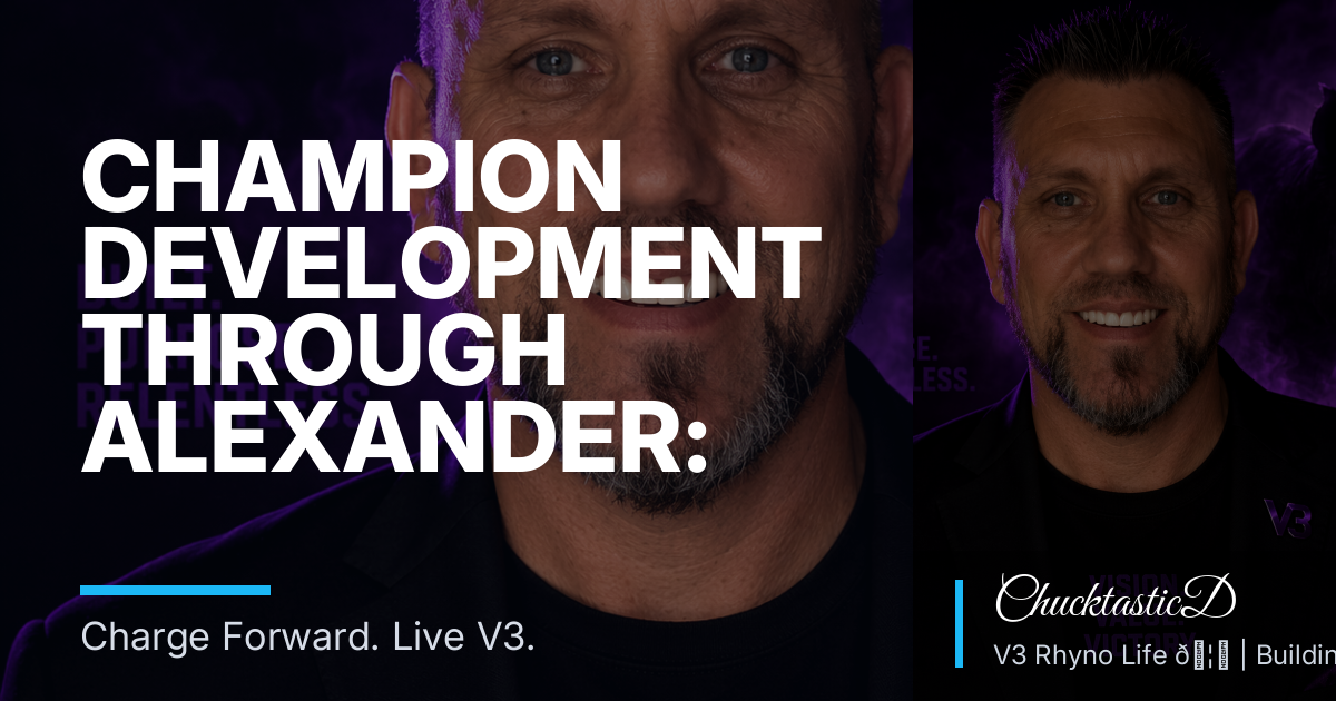 Champion Development Through Alexander: Start the V3 Habit Loop Without Overcomplicating It